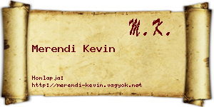 Merendi Kevin névjegykártya